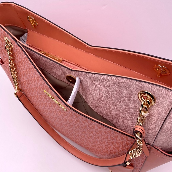 Michael Kors Jet Set Large Color-Block Saffiano Leather Tote Bag - Picture 12 of 12